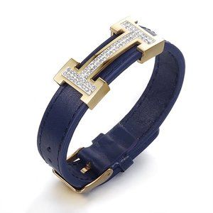 316L Fancy Stainless steel & Leather Bracelet